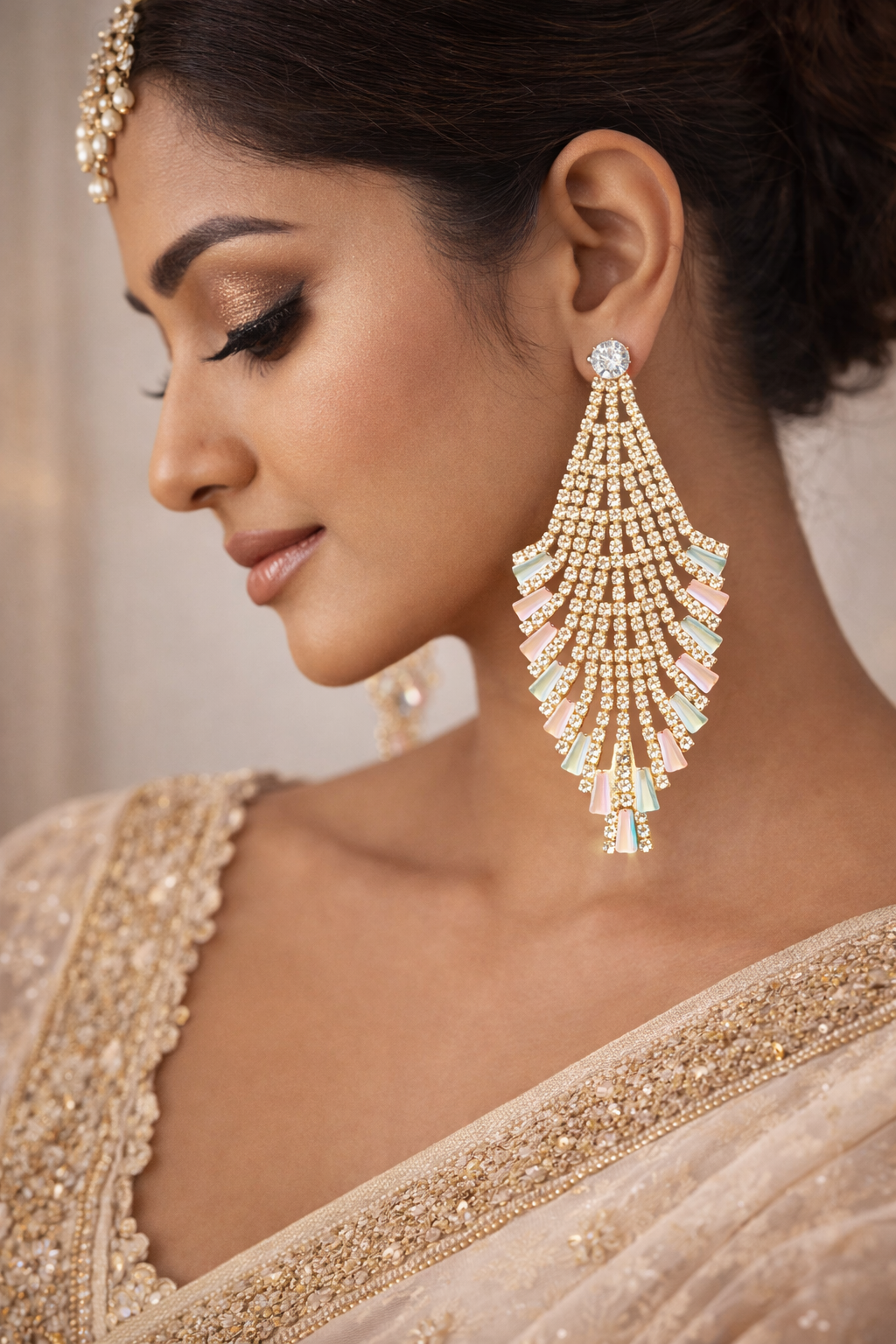 Elegant Crystal Tassel Drop Earrings for Women (EAR1)