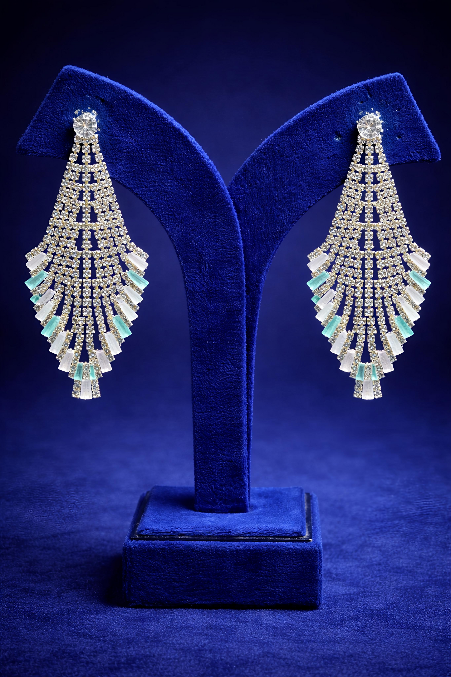 Luxury Crystal Fan Drop Earrings for Women (EAR7)