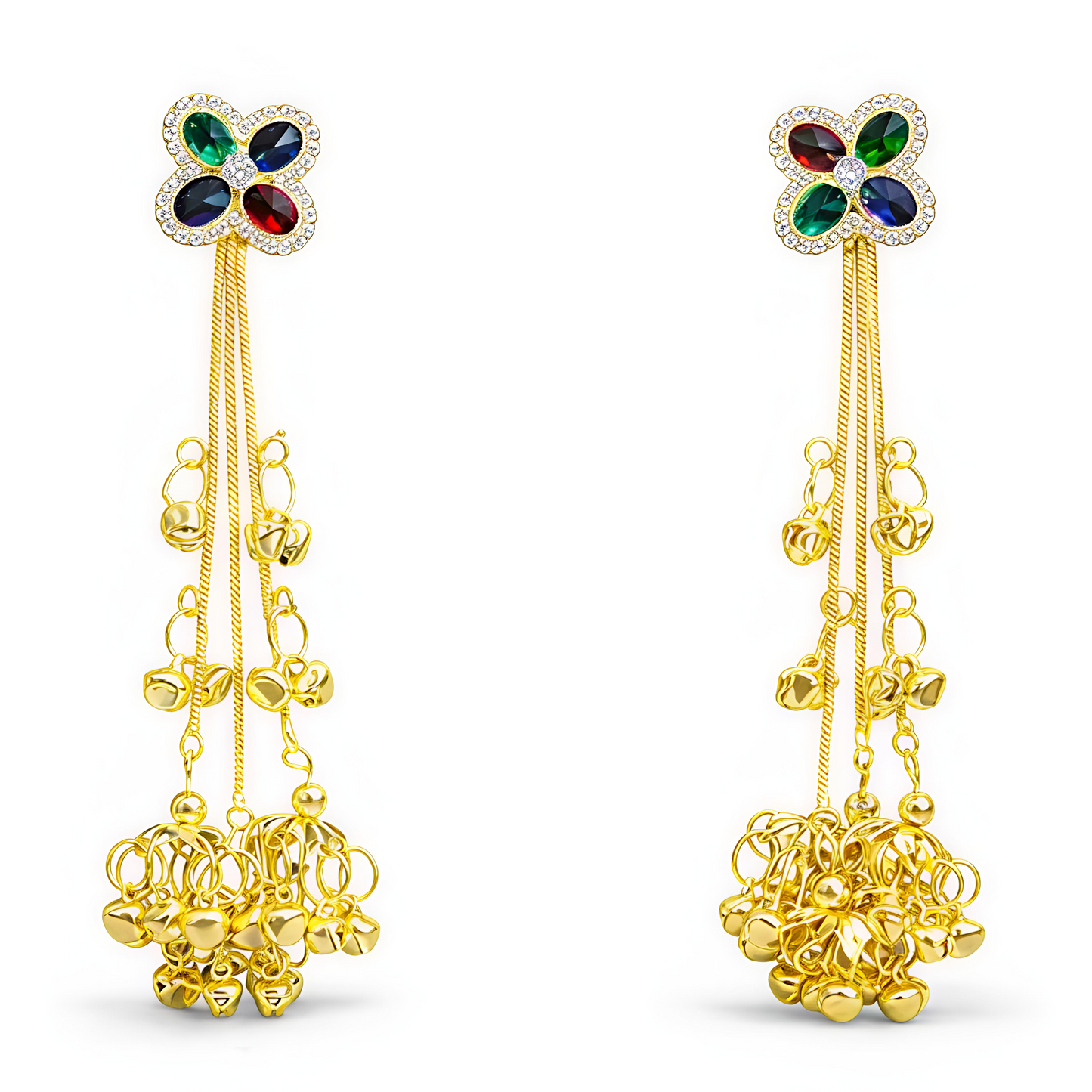 Multicolor Stone Statement Ethnic Earrings (EAR28)