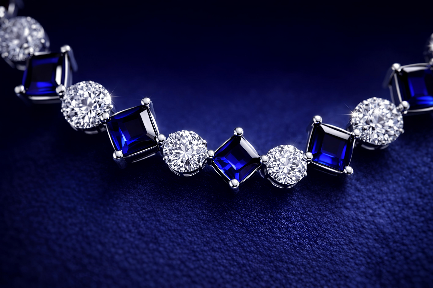 Royal Blue Stone Jewellery Combo Set for Women (MAN25)
