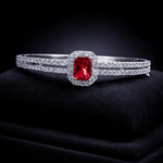 Luxury Ruby Solitaire Crystal Bracelet for Women (BAR12)