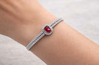 Luxury Ruby Solitaire Crystal Bracelet for Women (BAR12)