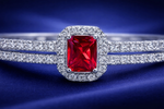 Luxury Ruby Solitaire Crystal Bracelet for Women (BAR12)
