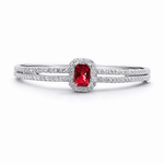 Luxury Ruby Solitaire Crystal Bracelet for Women (BAR12)