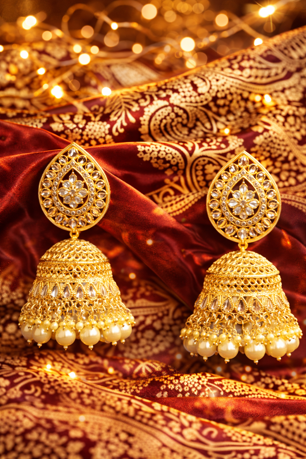 Traditional Gold Plated Pearl Jhumka Earrings (EAR5)