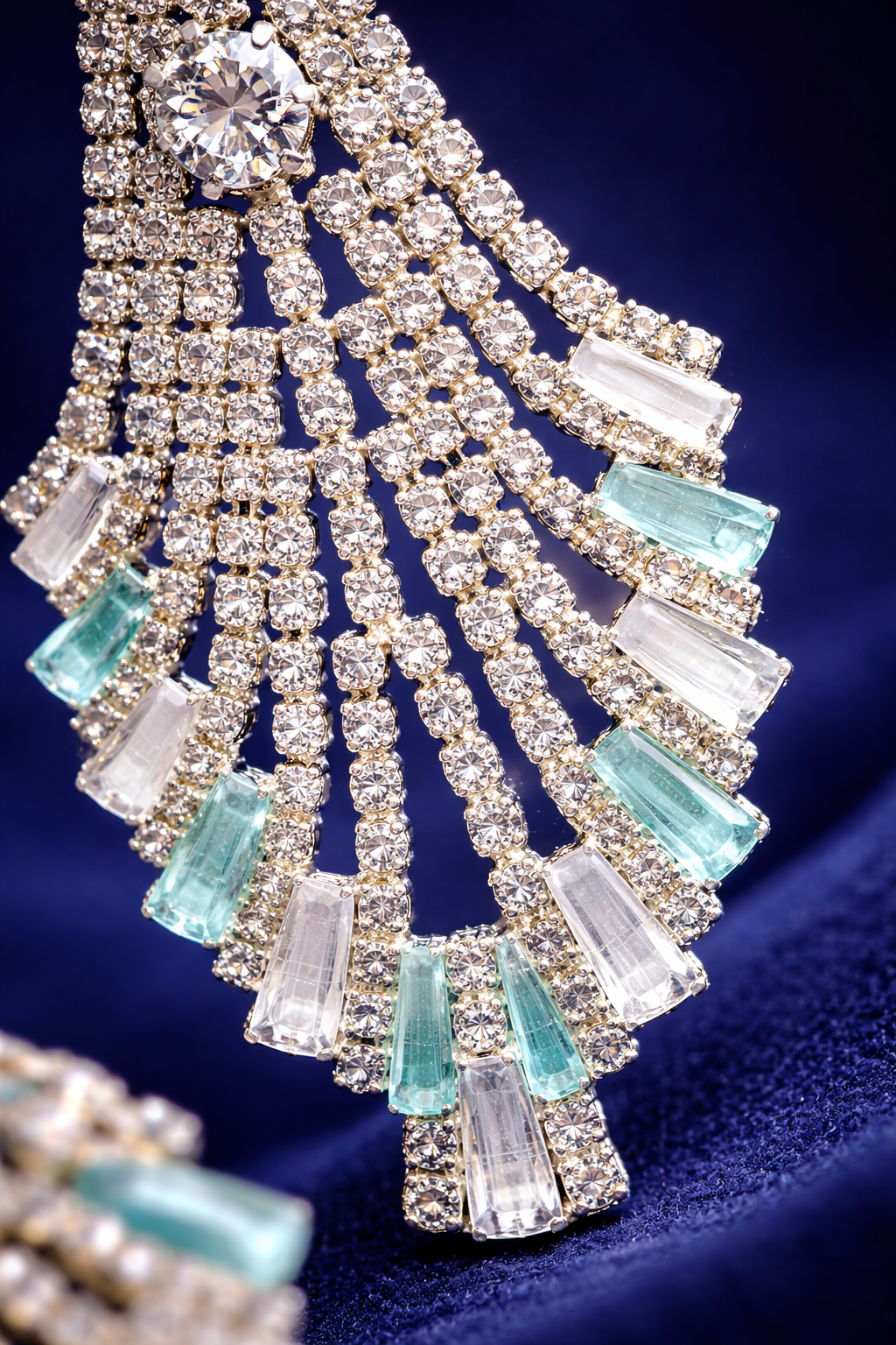 Luxury Crystal Fan Drop Earrings for Women (EAR7)