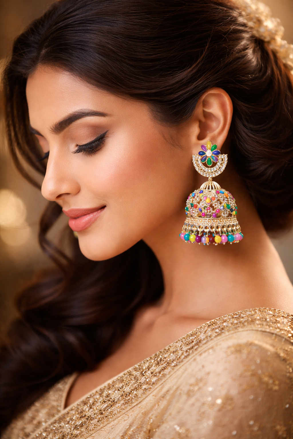 Traditional Multicolor Jhumka Earrings (EAR11)