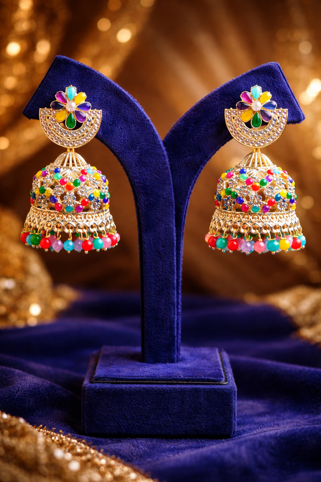 Traditional Multicolor Jhumka Earrings (EAR11)