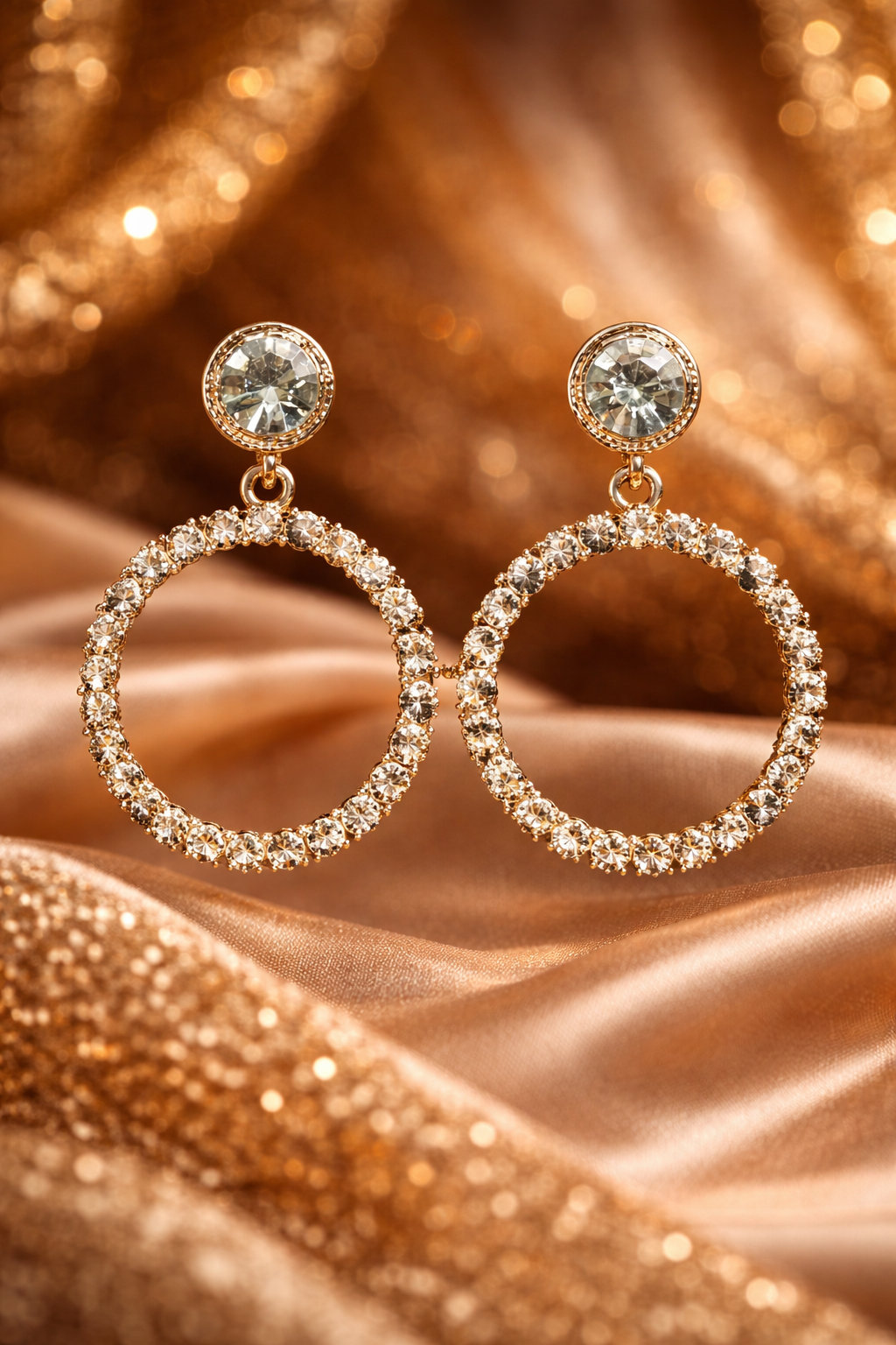 Elegant Crystal Hoop Drop Earrings (EAR10)