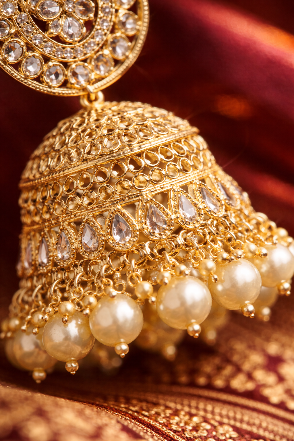 Traditional Gold Plated Pearl Jhumka Earrings (EAR5)