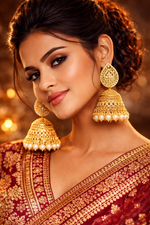 Traditional Gold Plated Pearl Jhumka Earrings (EAR5)
