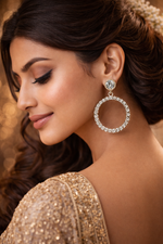 Elegant Crystal Hoop Drop Earrings (EAR10)
