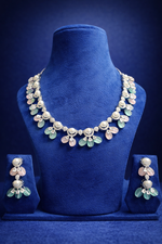 Pastel Pearl American Diamond Necklace Set (MAN24)