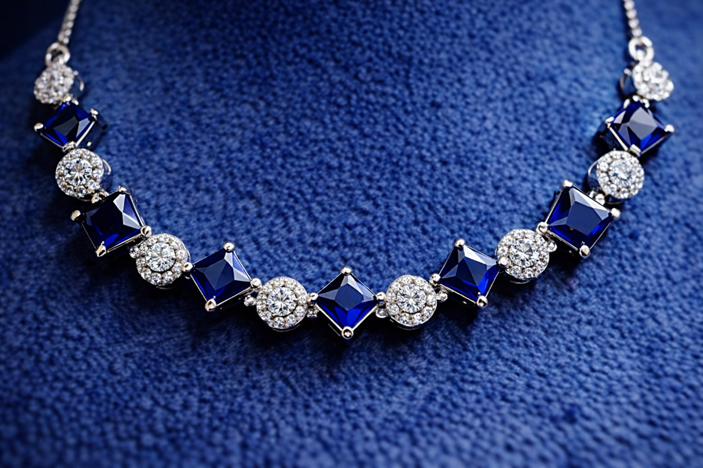 Royal Blue Stone Jewellery Combo Set for Women (MAN25)