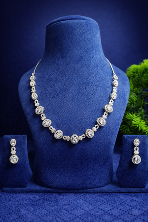 Elegant American Diamond Necklace Set (MAN18)
