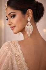 Elegant Crystal Fringe Chandbali Earrings (EAR2)