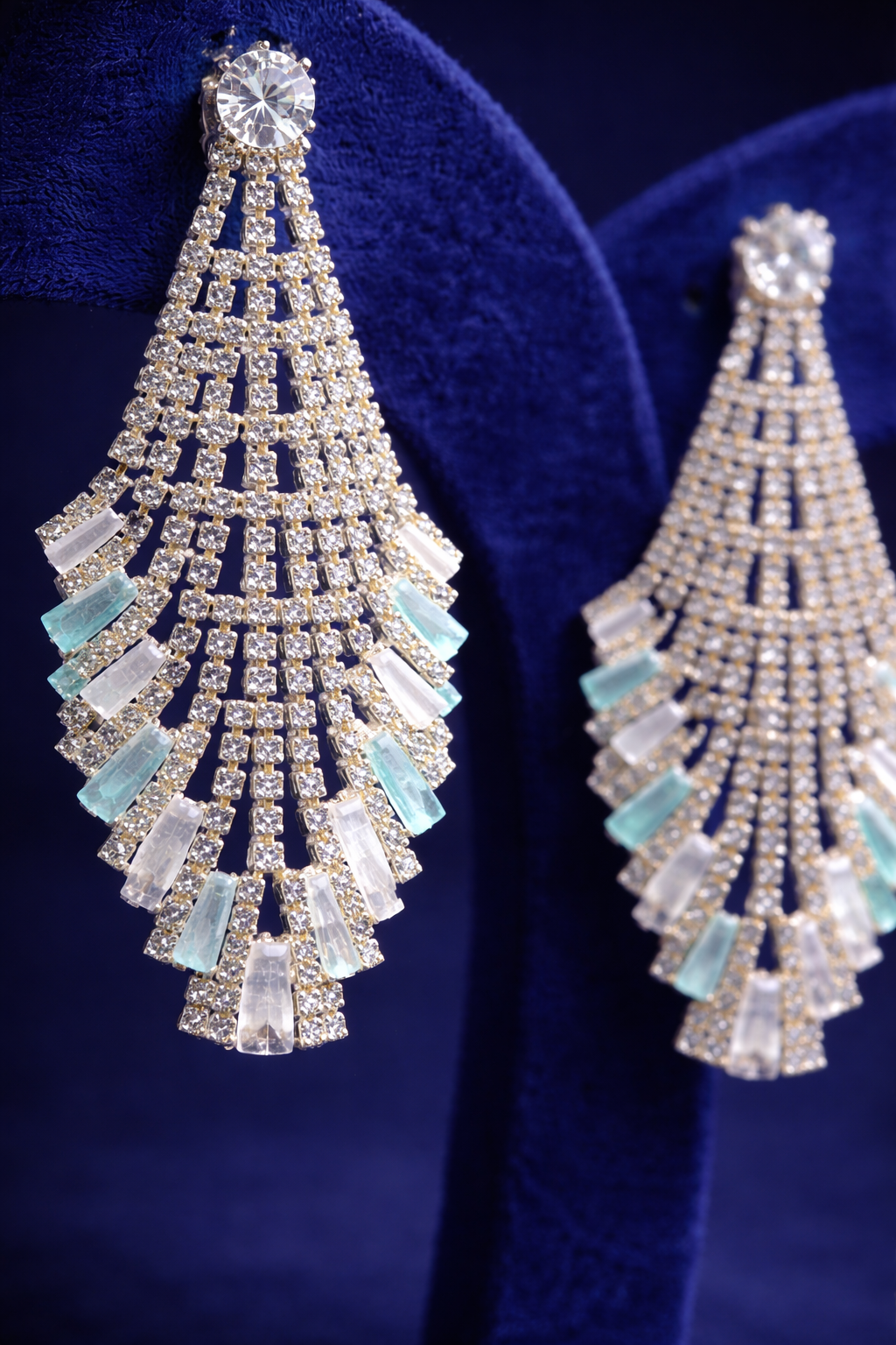Luxury Crystal Fan Drop Earrings for Women (EAR7)