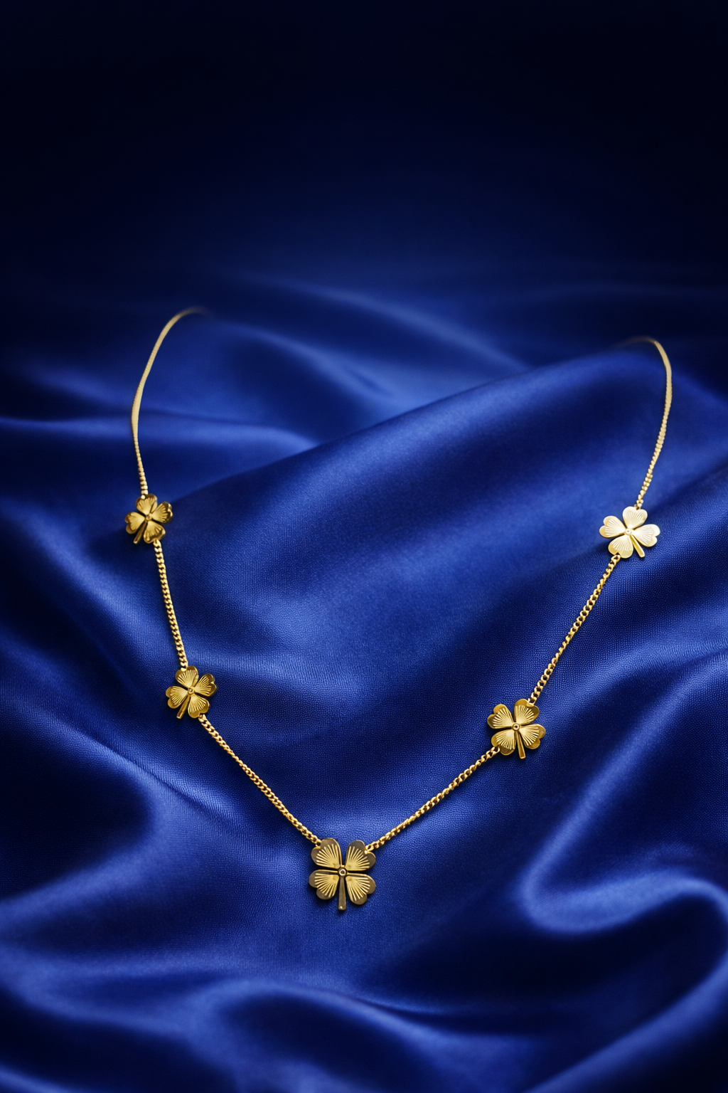 Elegant Gold Plated Clover Charm Necklace (WPS10)