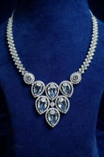 Luxury Crystal Drop American Diamond Necklace Set (MAN06)