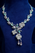 Pastel Floral American Diamond Necklace Set (MAN07)