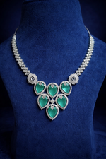 Emerald Green Crystal American Diamond Necklace Set (MAN08)
