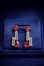 Ruby Red American Diamond Necklace Set with Matching Earrings (MAN21)