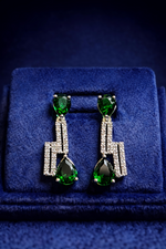 Emerald Green American Diamond Necklace Set (MAN16)