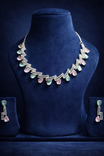 Mint Green & Blush Pink Designer Party Wear Jewellery Set (MAN17)
