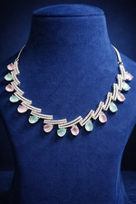 Mint Green & Blush Pink Designer Party Wear Jewellery Set (MAN17)