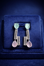 Mint Green & Blush Pink Designer Party Wear Jewellery Set (MAN17)