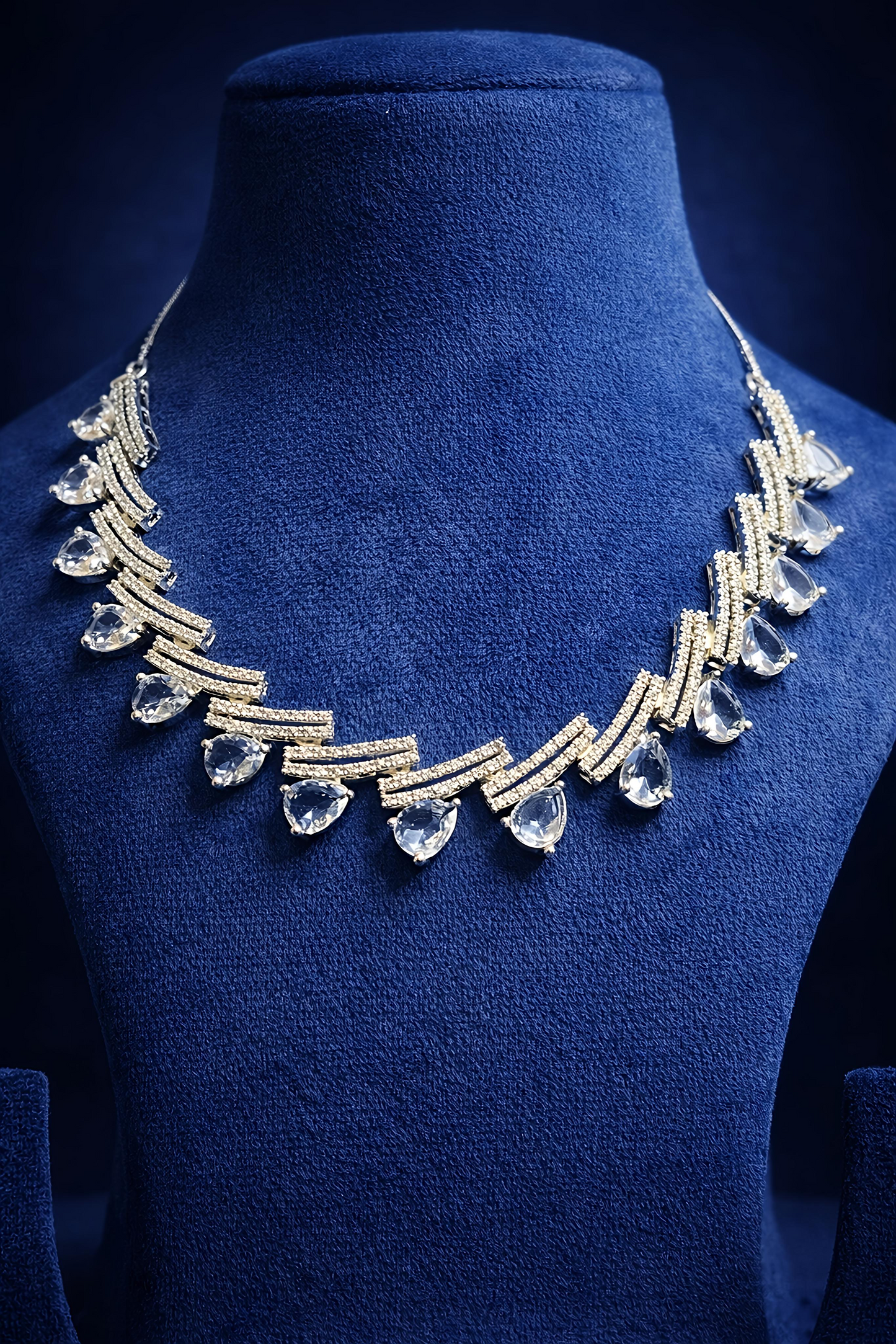 Crystal Drop American Diamond Necklace Set (MAN19)
