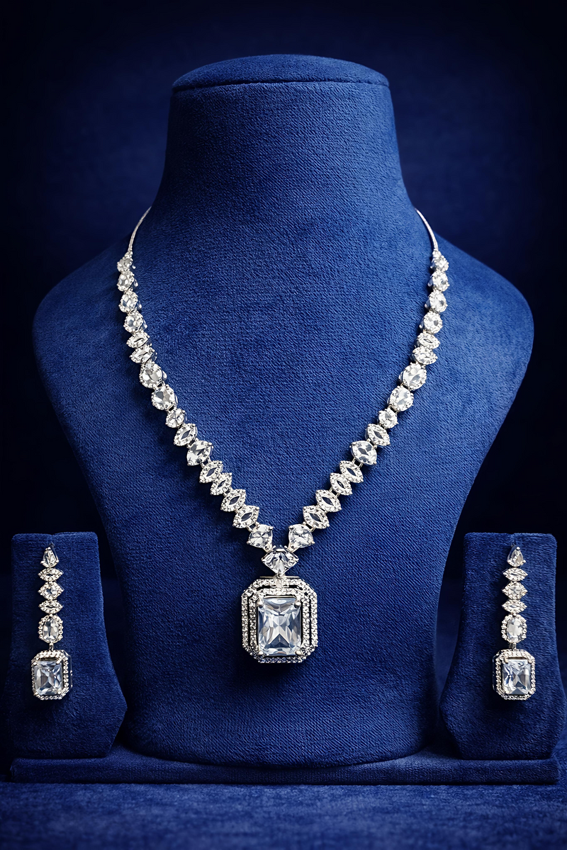 Luxury Crystal American Diamond Pendant Set (MAN20)
