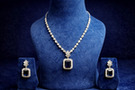 Royal Blue Stone American Diamond Pendant Set (MAN10)