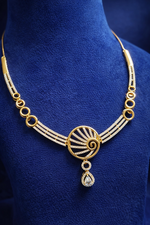Elegant Gold Plated American Diamond Necklace Set (MAN11)