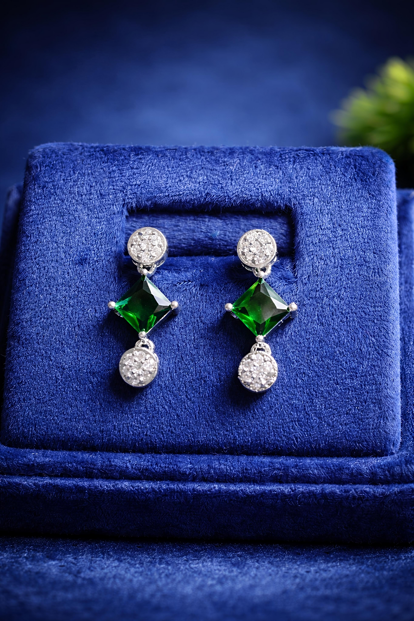 Emerald Green Stone Jewellery Combo Set for Women (MAN13)