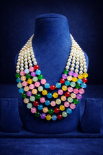Multicolor Pearl Layered Necklace Set for Women (MAN09)