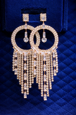 Elegant Crystal Hoop Tassel Earrings for Women (EAR4)