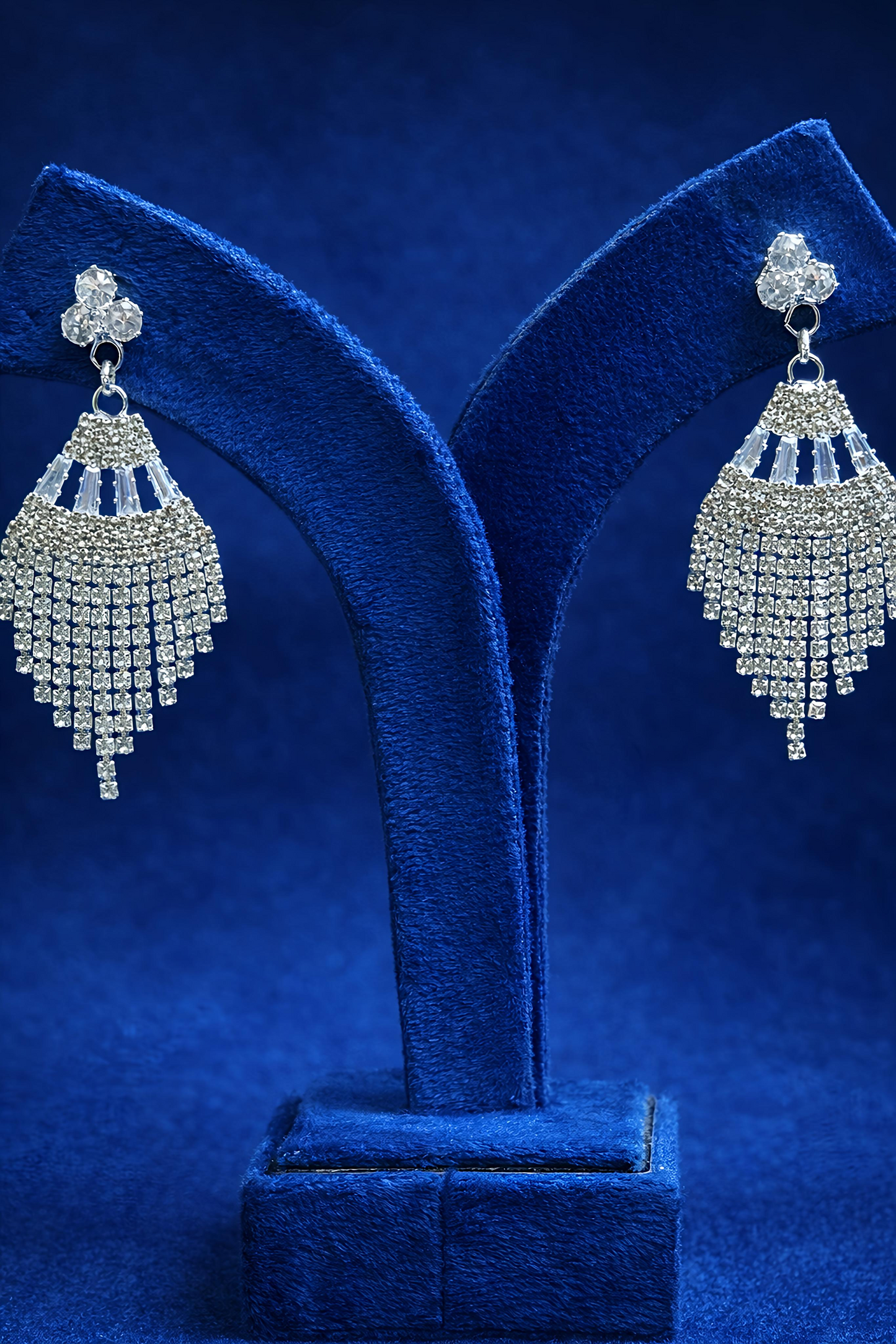 Elegant Crystal Fringe Chandbali Earrings (EAR2)