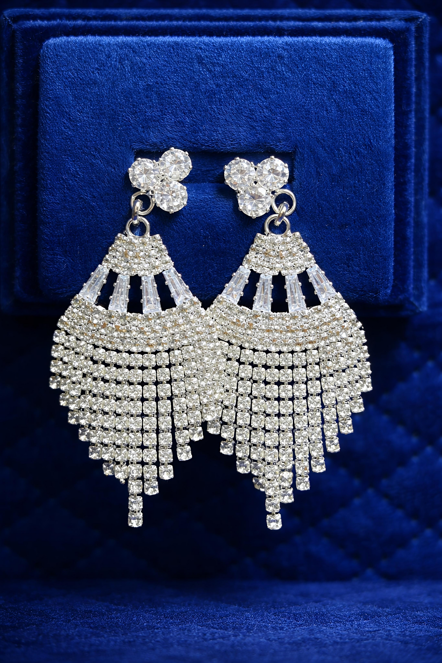 Elegant Crystal Fringe Chandbali Earrings (EAR2)