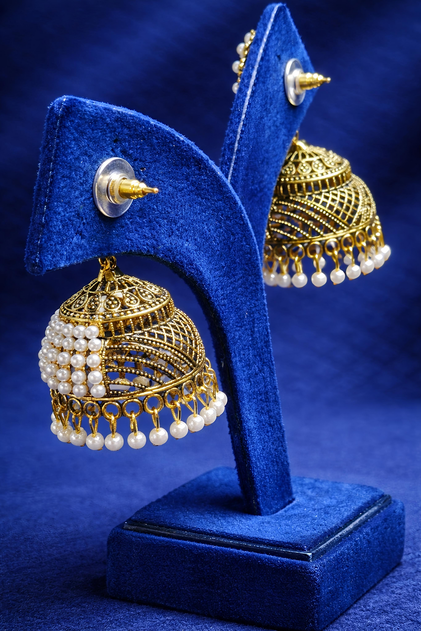 Gold Tone Multicolor Floral Ethnic  Earrings (EAR8)