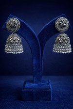 Traditional Oxidised Silver Jhumka Earrings (EAR15)