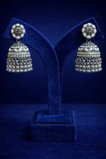 Traditional Silver Oxidised Jhumka Earrings (EAR13)