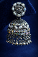 Traditional Silver Oxidised Jhumka Earrings (EAR13)