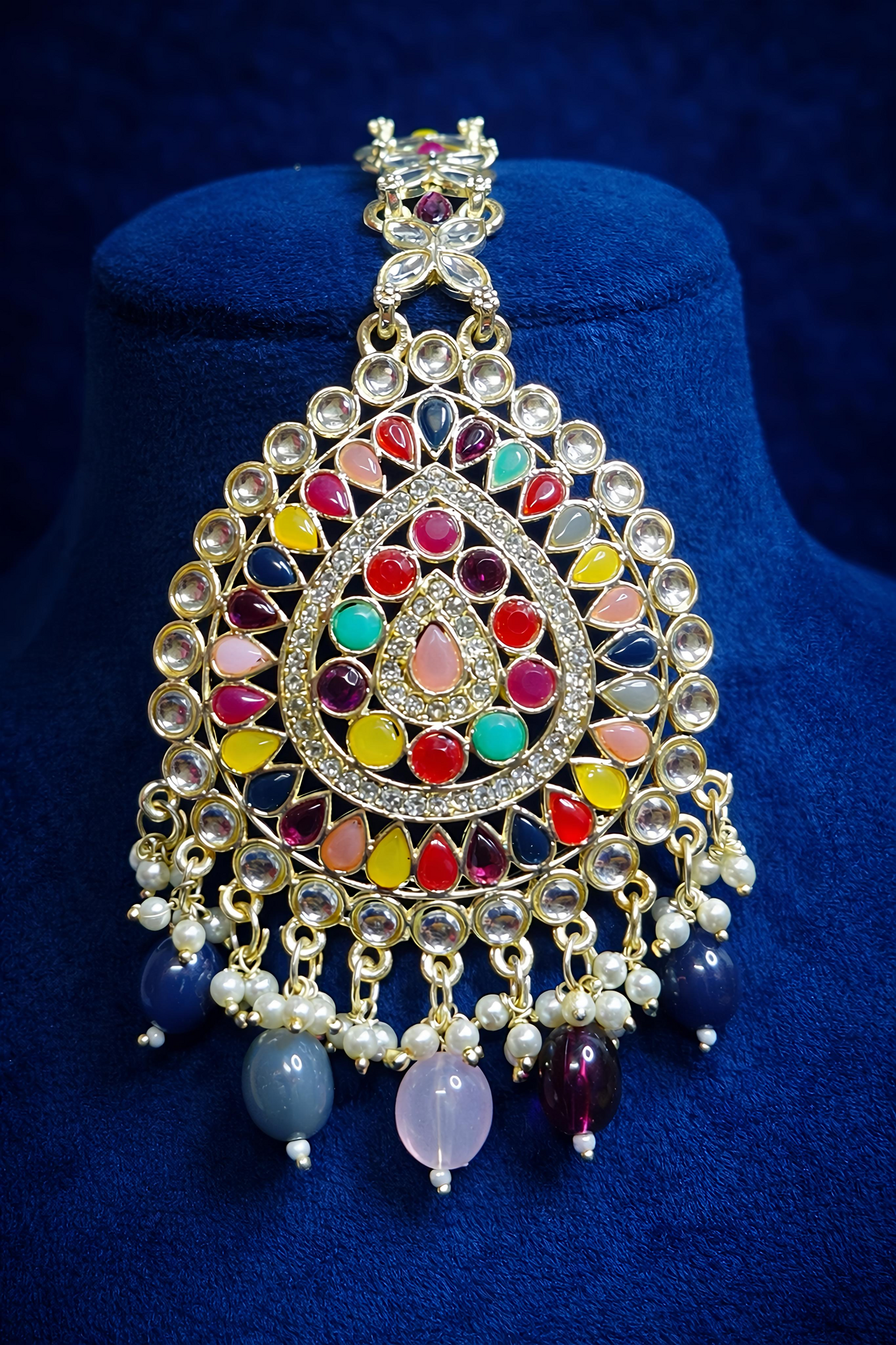 Multicolor Kundan Pendant Set for Women (EAR18)