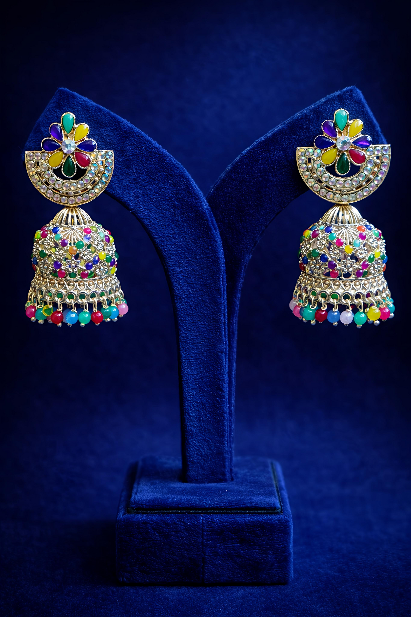 Traditional Multicolor Jhumka Earrings (EAR11)