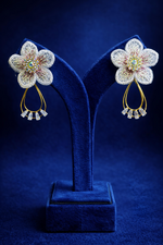 Elegant Floral Crystal Drop Earrings for Women (EAR14)