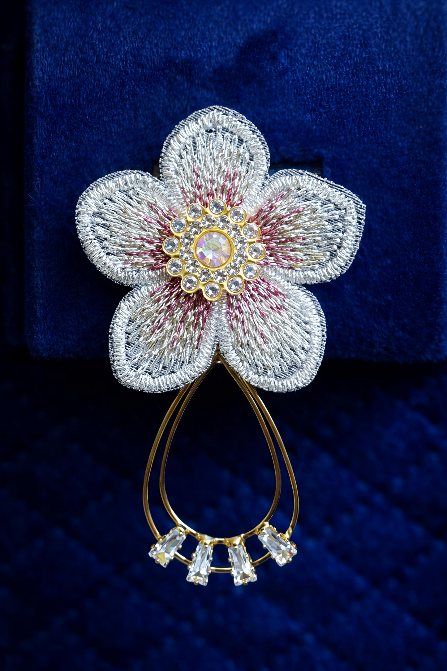 Elegant Floral Crystal Drop Earrings for Women (EAR14)