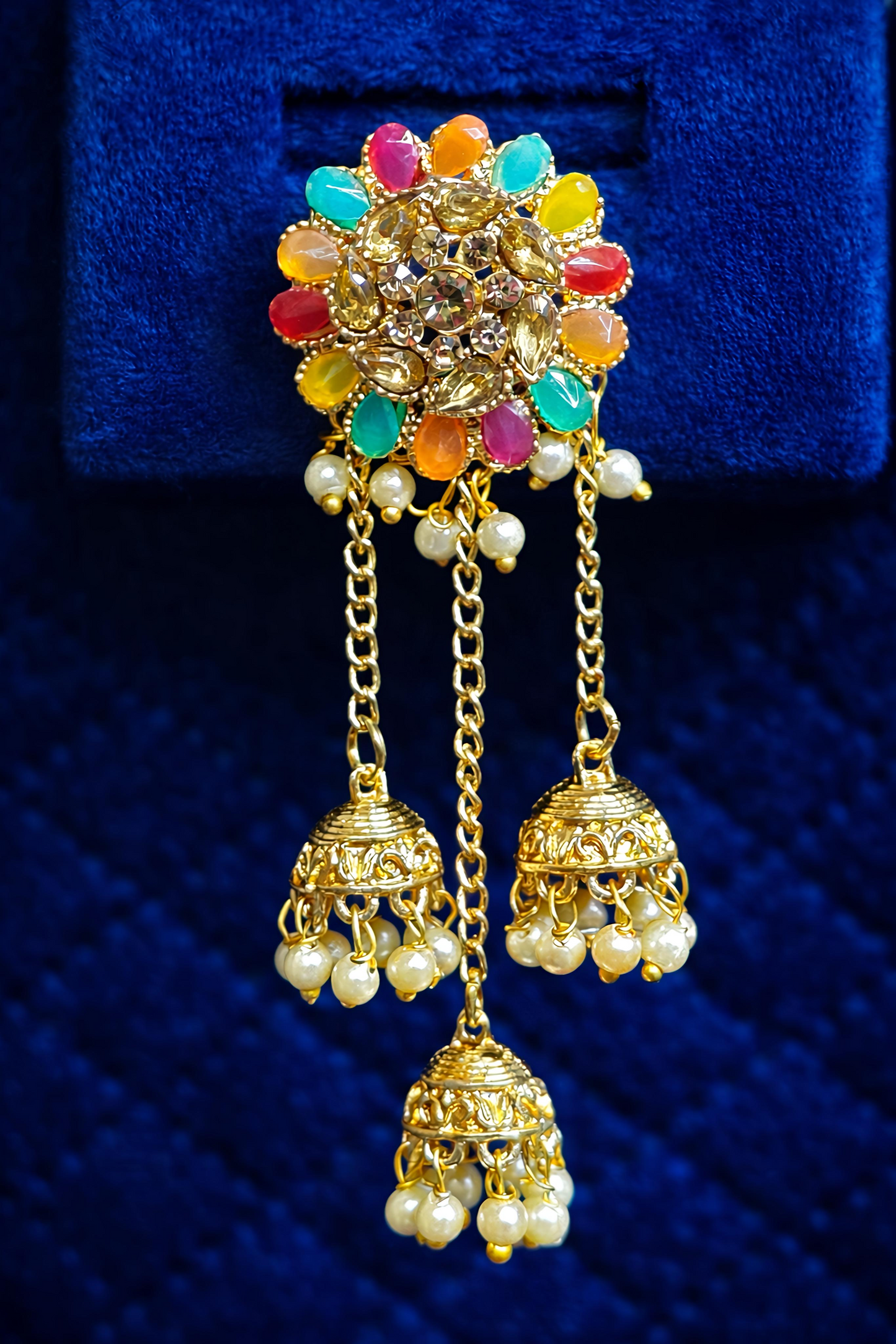 Multicolor Gold Plated Jhumki Earrings (EAR20)