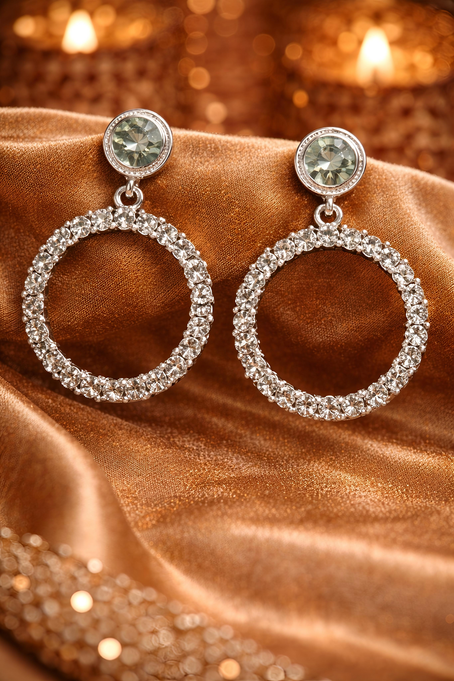 Elegant Crystal Hoop Drop Earrings (EAR10)