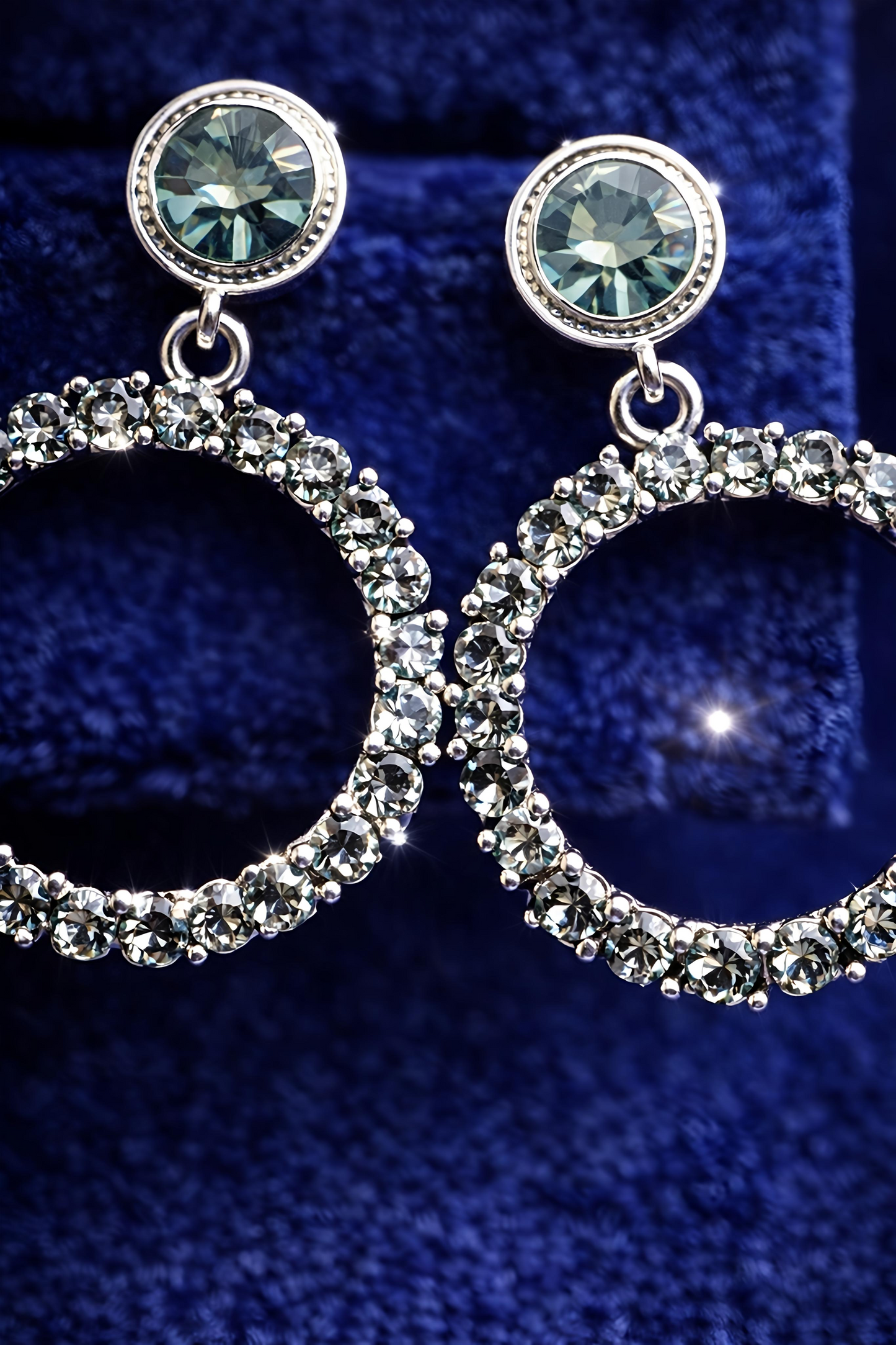 Elegant Crystal Hoop Drop Earrings (EAR10)